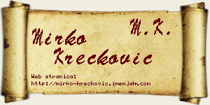 Mirko Krečković vizit kartica